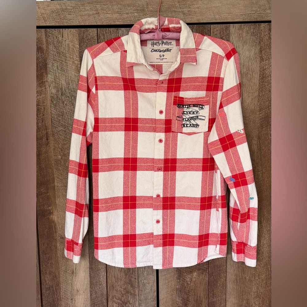 Harry Potter Bertie Botts Every Flavor Beans Classic Red Plaid Women's Blouse